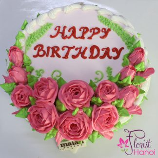Send cake with birthday flowers to hanoi